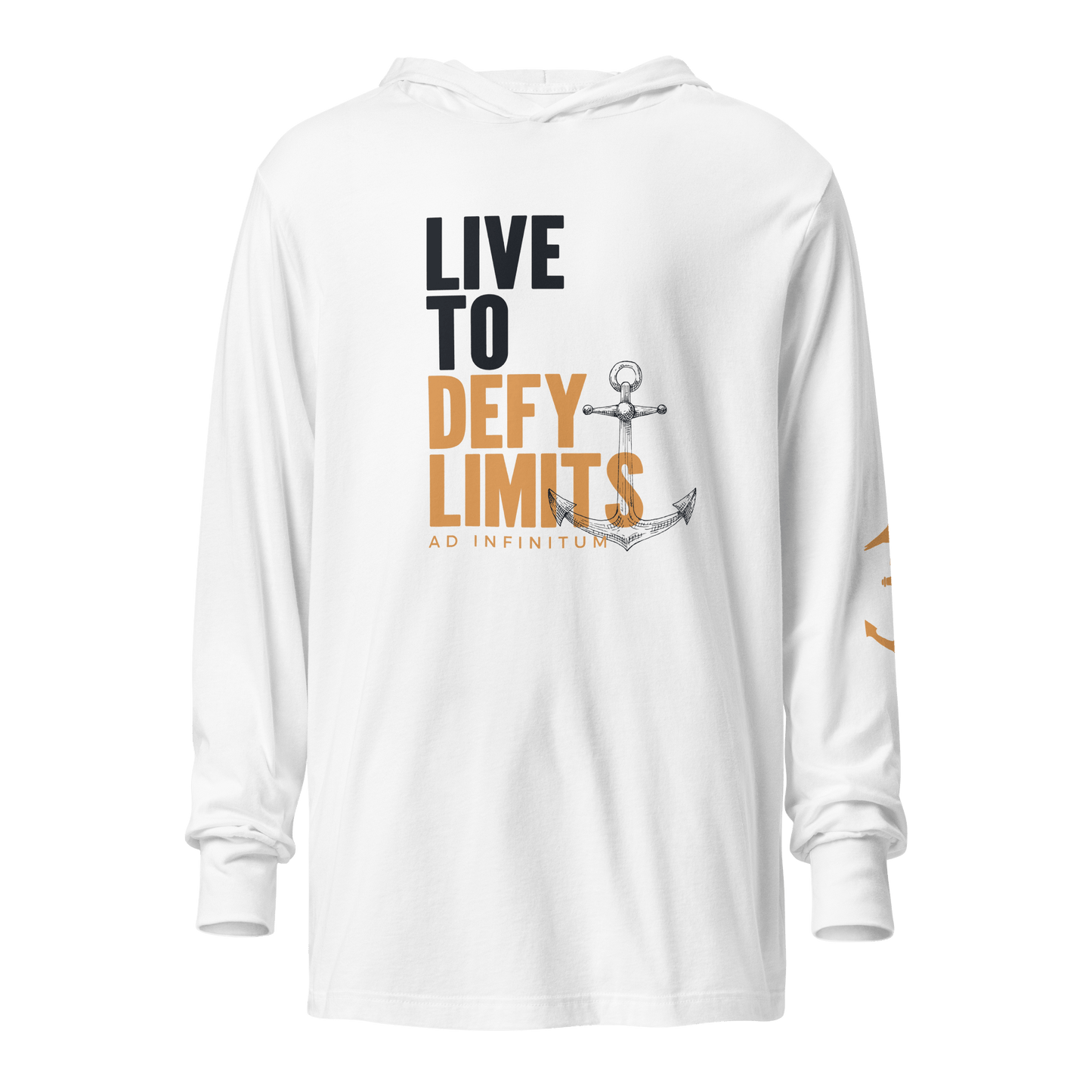 Live to Defy Limits Ad Infinitum Hooded Long Sleeve T-Shirt (Anchor Strong Edition)